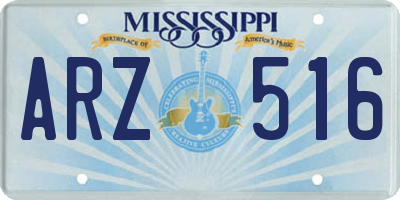 MS license plate ARZ516
