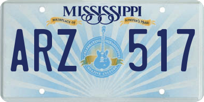 MS license plate ARZ517