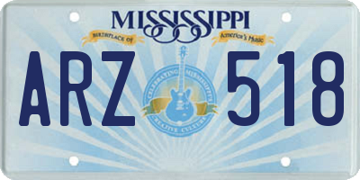 MS license plate ARZ518