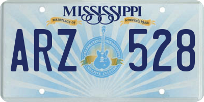 MS license plate ARZ528