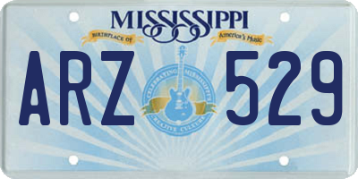 MS license plate ARZ529