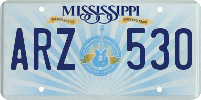 MS license plate ARZ530