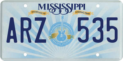 MS license plate ARZ535