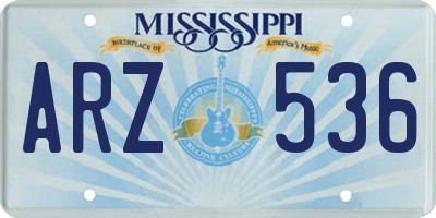 MS license plate ARZ536