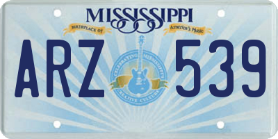 MS license plate ARZ539