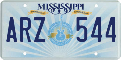 MS license plate ARZ544