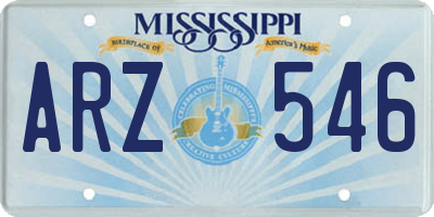 MS license plate ARZ546