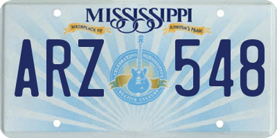MS license plate ARZ548