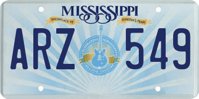 MS license plate ARZ549