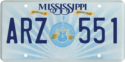 MS license plate ARZ551