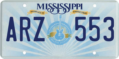 MS license plate ARZ553