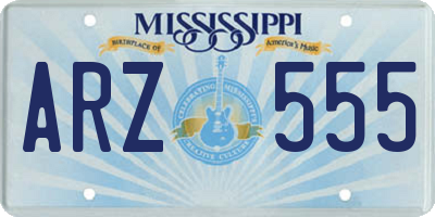 MS license plate ARZ555