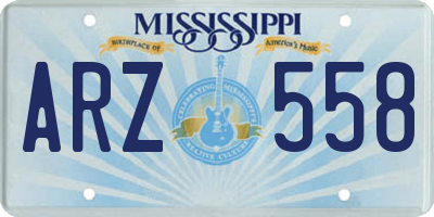 MS license plate ARZ558