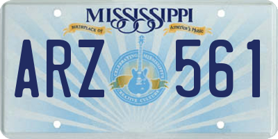 MS license plate ARZ561