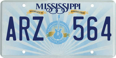 MS license plate ARZ564