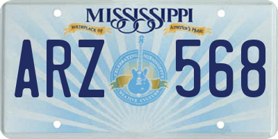 MS license plate ARZ568
