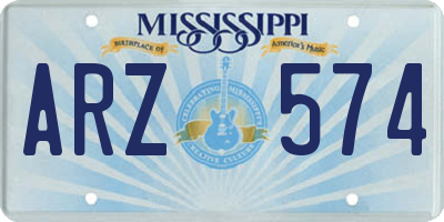 MS license plate ARZ574