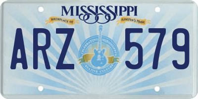 MS license plate ARZ579