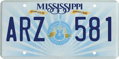 MS license plate ARZ581
