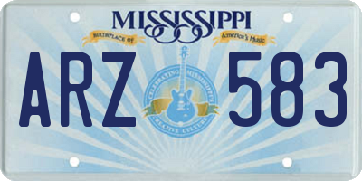 MS license plate ARZ583