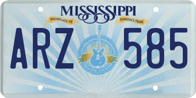 MS license plate ARZ585