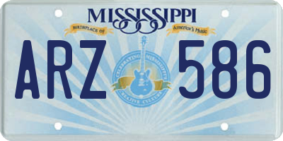MS license plate ARZ586