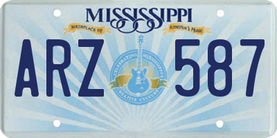 MS license plate ARZ587