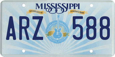 MS license plate ARZ588
