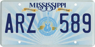 MS license plate ARZ589