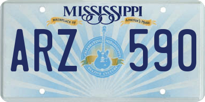MS license plate ARZ590