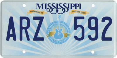 MS license plate ARZ592