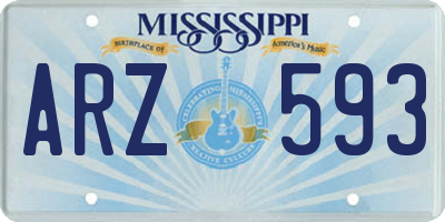 MS license plate ARZ593