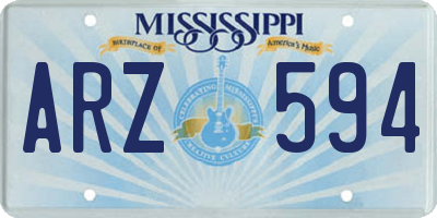 MS license plate ARZ594