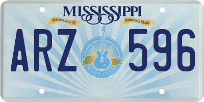 MS license plate ARZ596