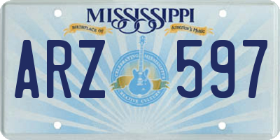 MS license plate ARZ597