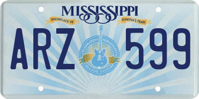 MS license plate ARZ599