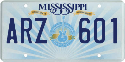 MS license plate ARZ601