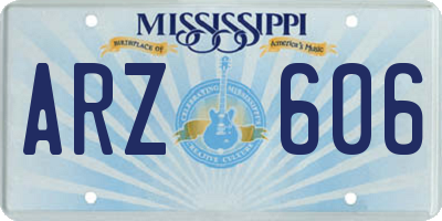 MS license plate ARZ606