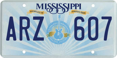 MS license plate ARZ607