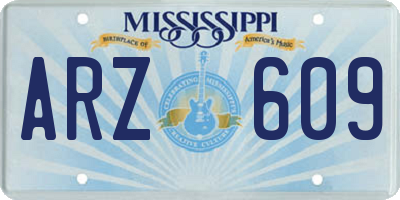 MS license plate ARZ609