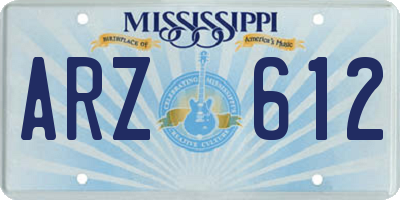 MS license plate ARZ612
