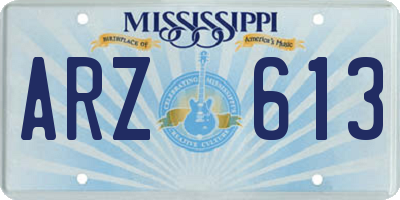 MS license plate ARZ613