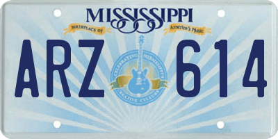 MS license plate ARZ614