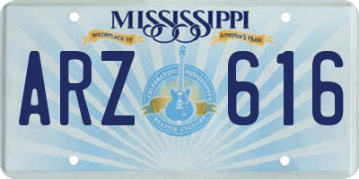 MS license plate ARZ616