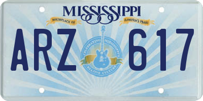 MS license plate ARZ617