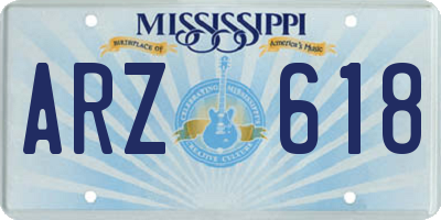 MS license plate ARZ618