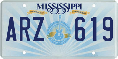 MS license plate ARZ619