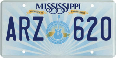 MS license plate ARZ620