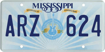 MS license plate ARZ624