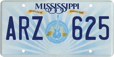 MS license plate ARZ625